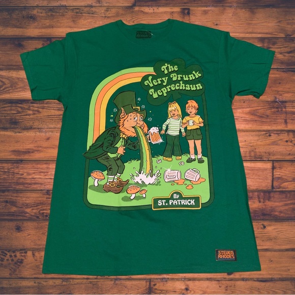 Steven Rhodes Very Drunk Leprechaun Halloween Saint Patrick’s Day Shirt - Picture 1 of 6